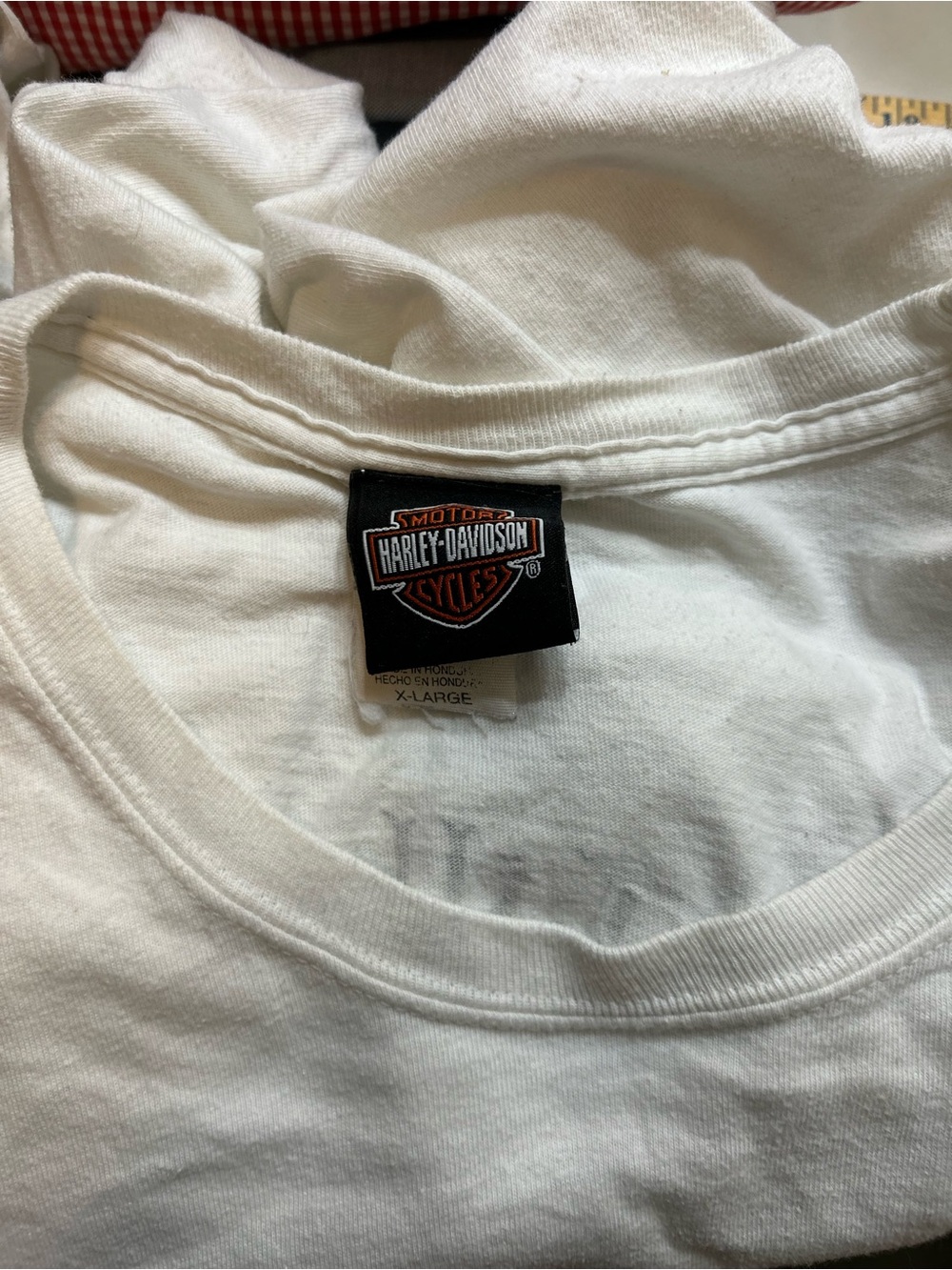 Harley-Davidson White Long Sleeve Tee with Gray Flame Logo - Picture 5 of 8